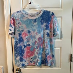 Distressed tie dye shirt